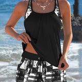 Tankini Modo Tie-Dye Top s ramienkami a šortkami