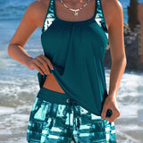 Tankini Modo Tie-Dye Top s ramienkami a šortkami