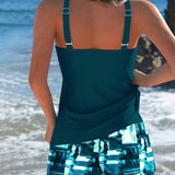 Tankini Modo Tie-Dye Top s ramienkami a šortkami