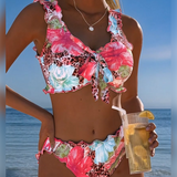 Bikiny Kvetinové Leopardie Patchwork