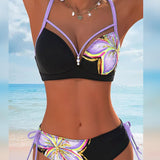 Bikini braletka s potlačenou šnúrkou