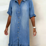 Iris - Vestido confortável estilo ganga