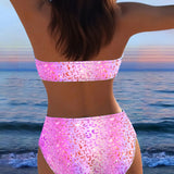 Bikini s leopardím vzorom typu bandeau