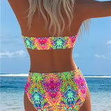 Bikiny bez ramienok s potlačou