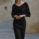 Clarisse™ — Elegantná midi šaty s drapériou, nadčasový kúsok