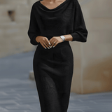 Clarisse™ — Elegantná midi šaty s drapériou, nadčasový kúsok