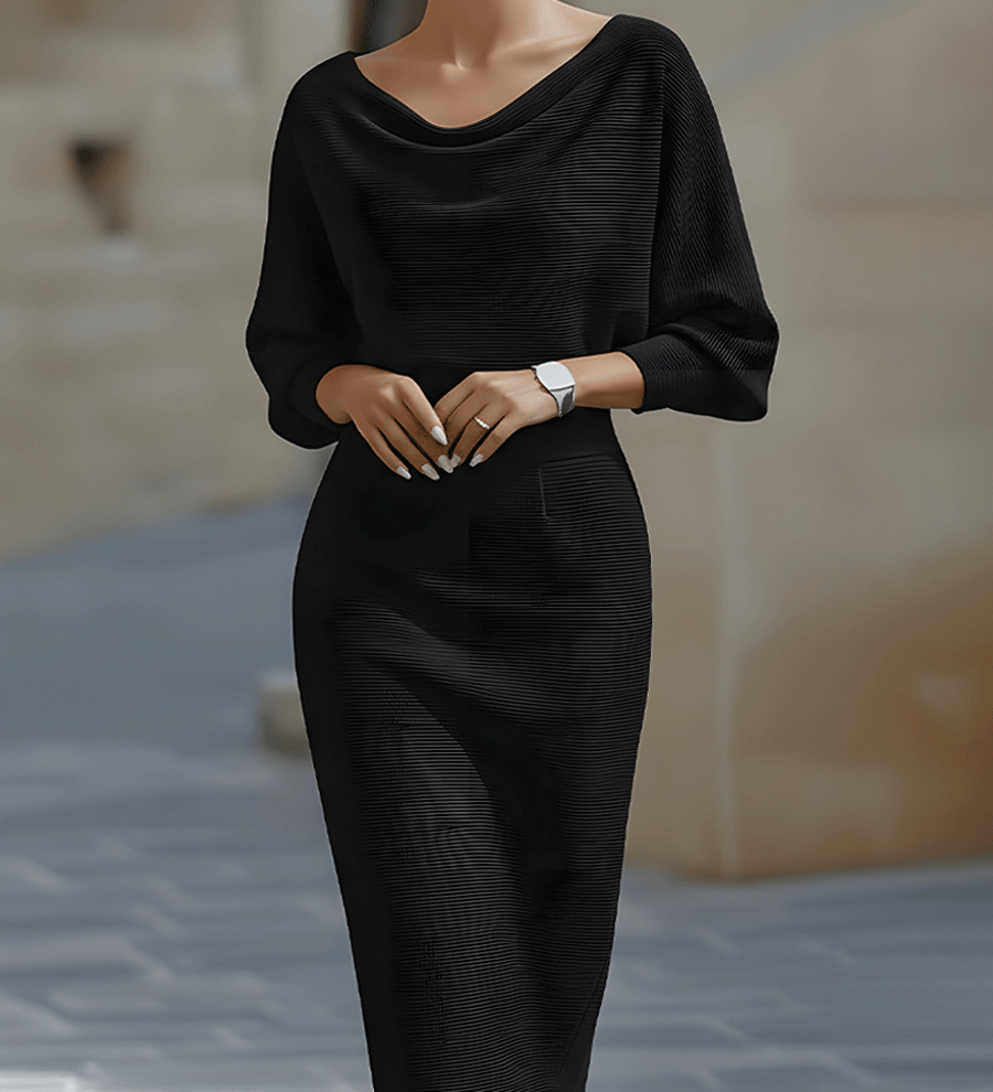 Clarisse™ — Elegantná midi šaty s drapériou, nadčasový kúsok