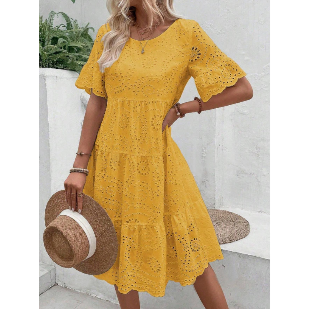 RAEMI™ – Elegantná Boho letná šaty s okrúhlym výstrihom