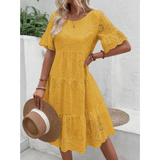 RAEMI™ – Elegantná Boho letná šaty s okrúhlym výstrihom