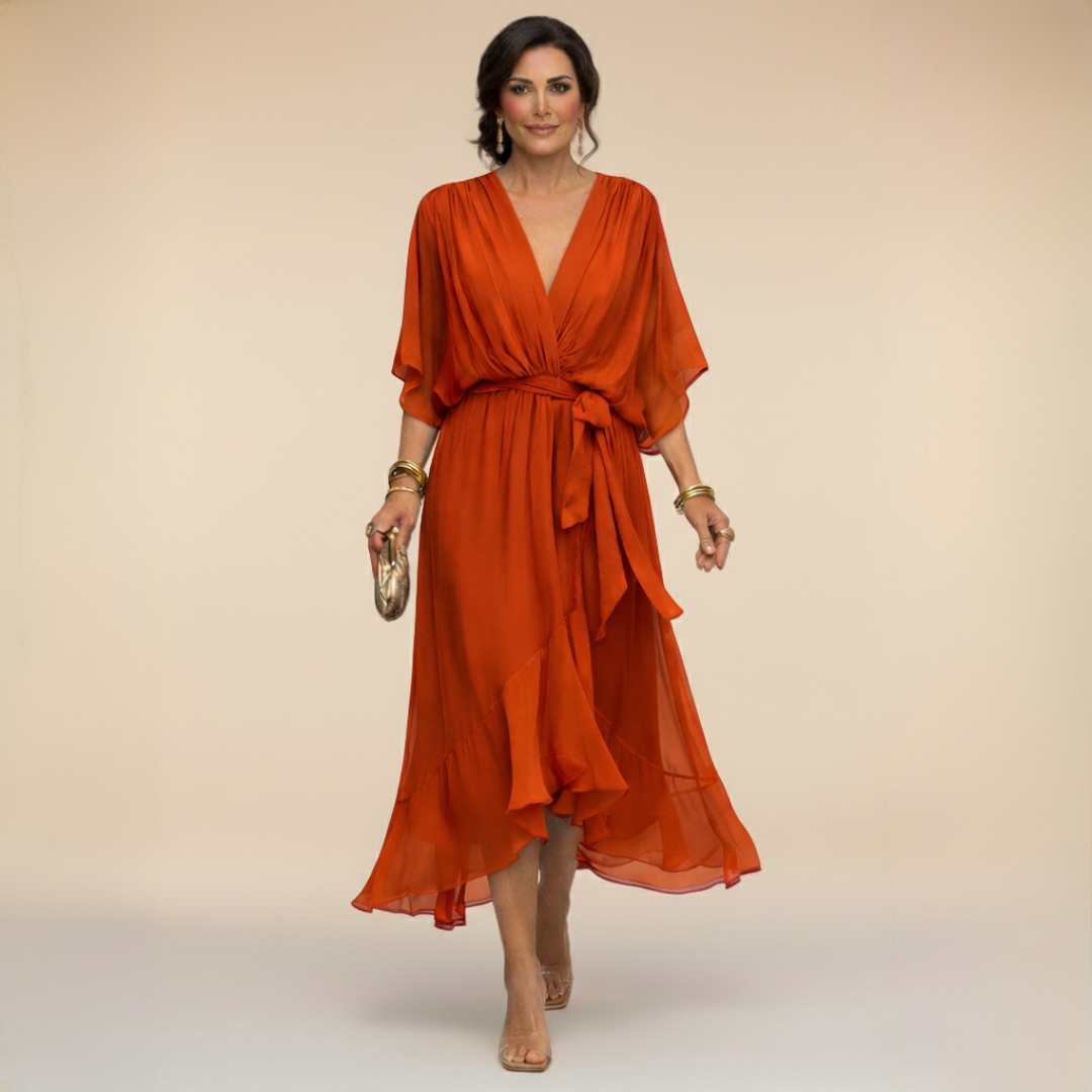 Avora Lyon | Šaty z chiffon s výstrihom do V