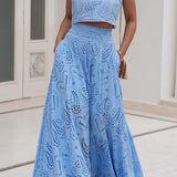 Larissa™ Vyšívaný top a maxi sukňa s vysokým pásom | Elegantný dvojdielny outfit