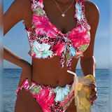 Bikiny Kvetinové Leopardie Patchwork