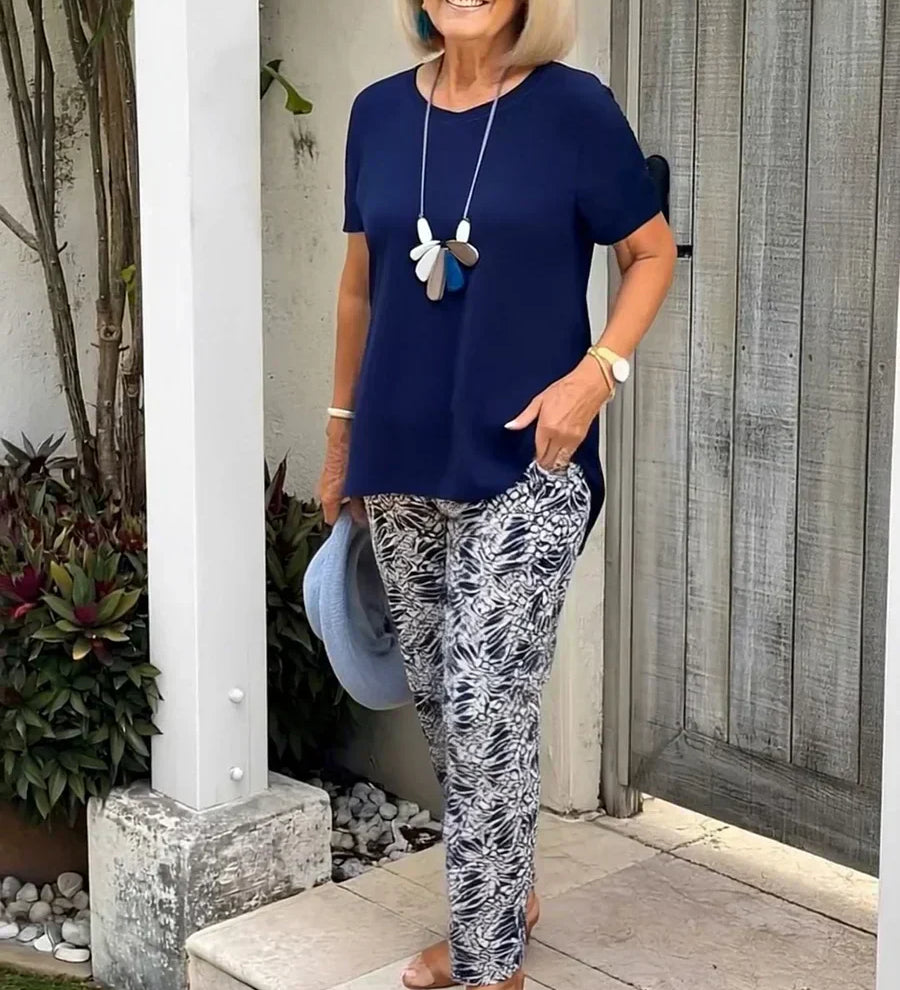 Leticia™ Voľný Dvojdielny Set | Top s Voľným Strihom a Prúdiacimi Nohavicami