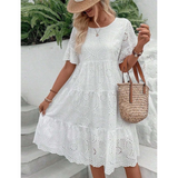 RAEMI™ – Elegantná Boho letná šaty s okrúhlym výstrihom