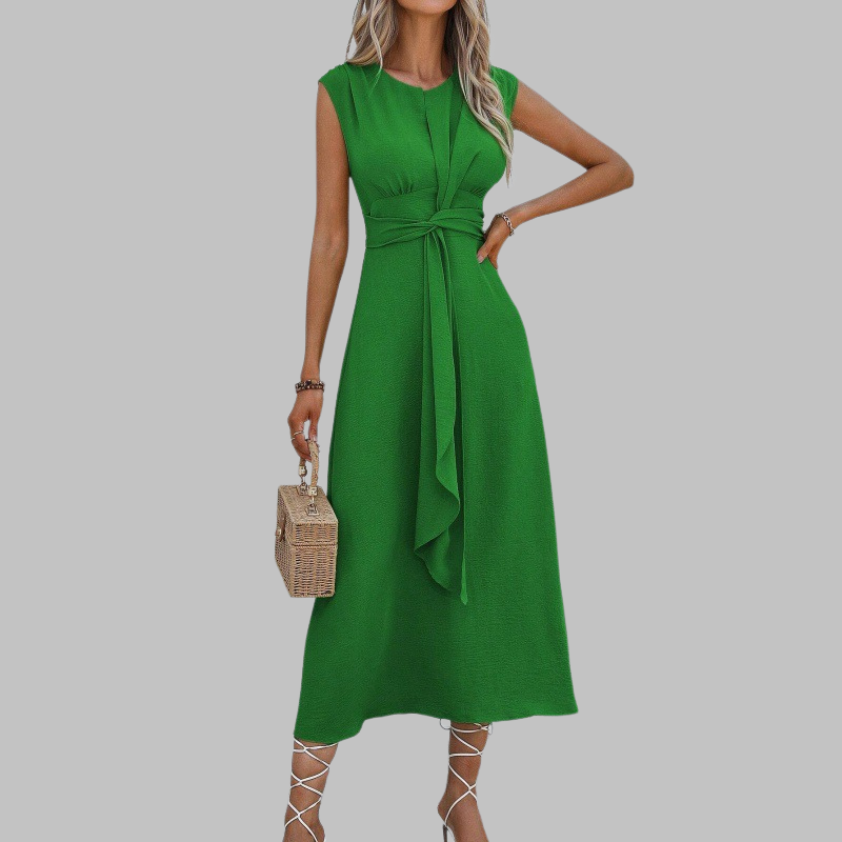 REESE™ - Elegantné Maxi Šaty bez Rukávov s Okrúhlym Výstrihom