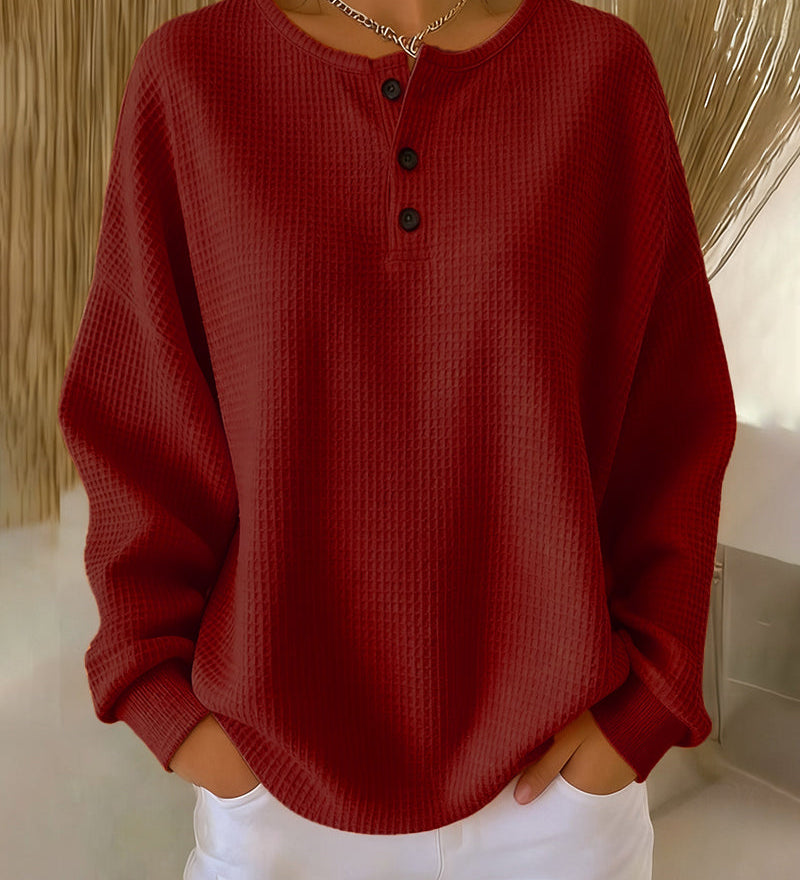 Avora Lyon | Sweat Trendy Voľný Jednofarebný S Dlhým Rukávom