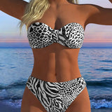 Sexy bikiny s leopardím vzorom v dvoch častiach
