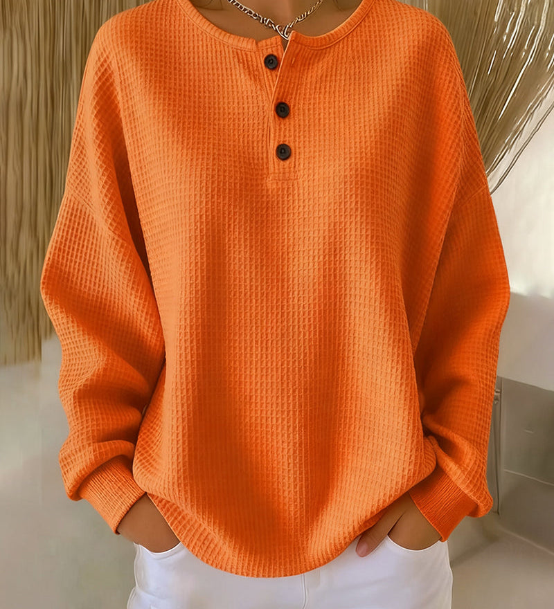Avora Lyon | Sweat Trendy Voľný Jednofarebný S Dlhým Rukávom