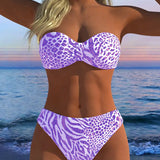 Sexy bikiny s leopardím vzorom v dvoch častiach