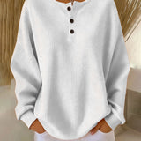 Avora Lyon | Sweat Trendy Voľný Jednofarebný S Dlhým Rukávom