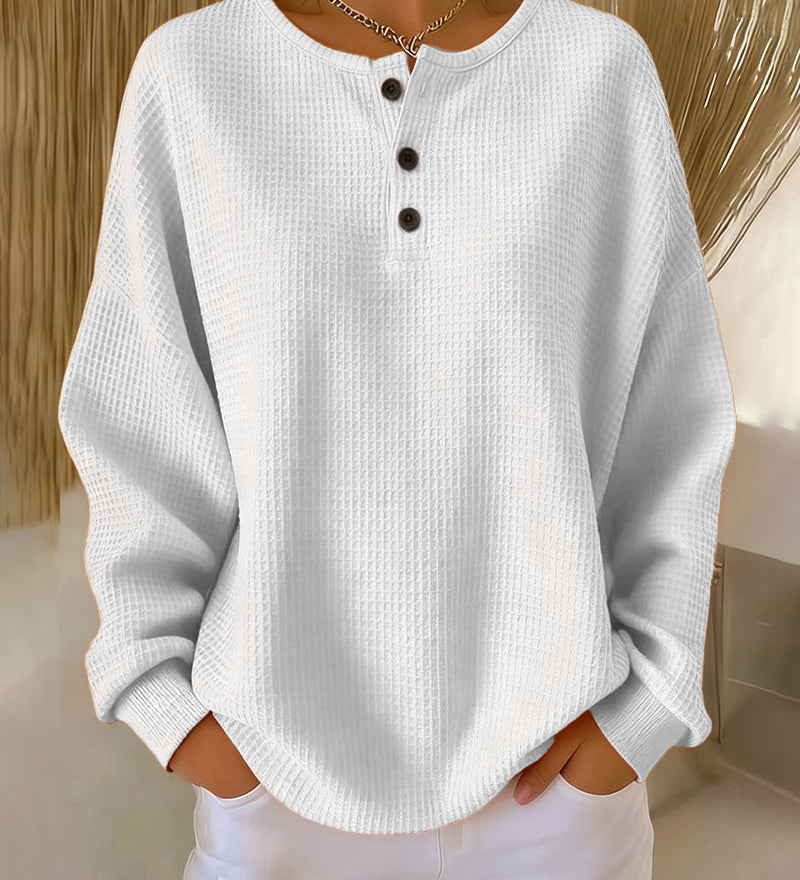 Avora Lyon | Sweat Trendy Voľný Jednofarebný S Dlhým Rukávom
