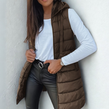Ravielle | Voľný dlhý vest s kapucňou