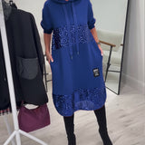Loravynna | Trendy patchworková mikinová šaty