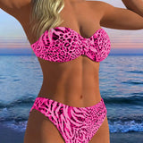 Sexy bikiny s leopardím vzorom v dvoch častiach