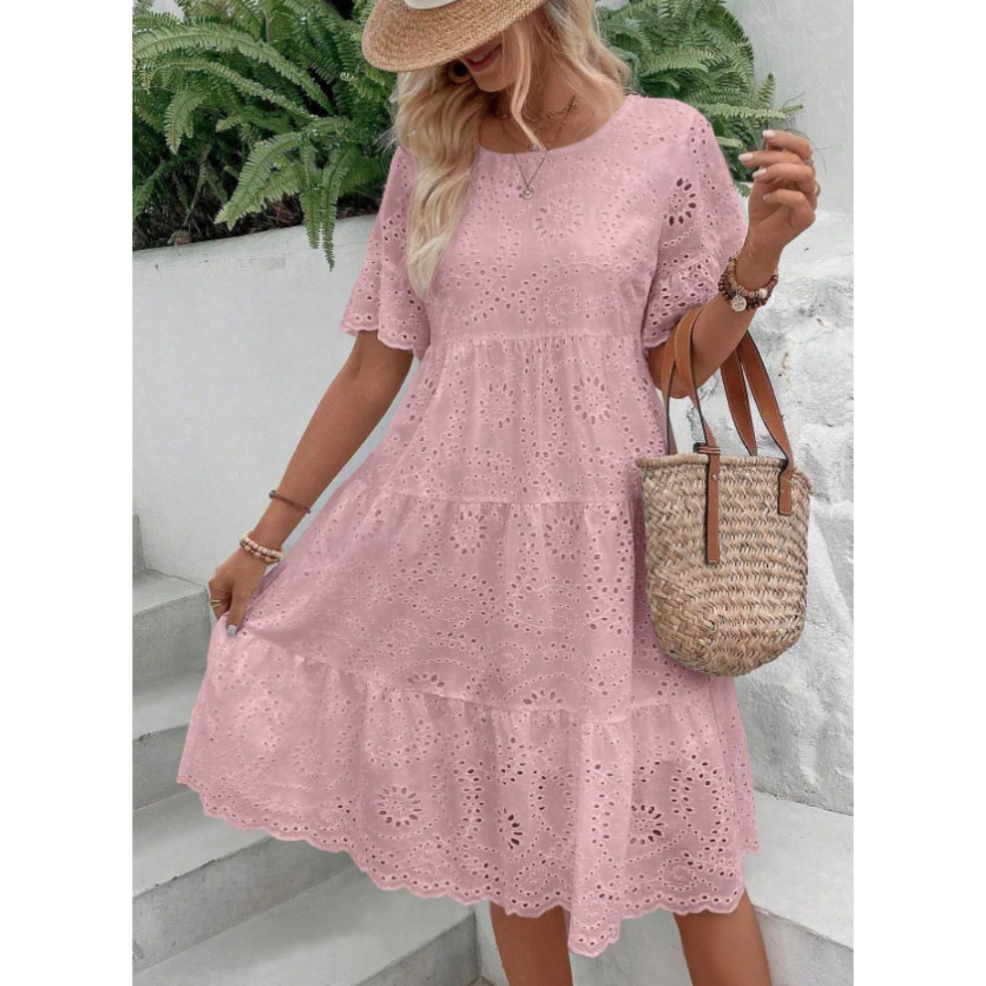 RAEMI™ – Elegantná Boho letná šaty s okrúhlym výstrihom