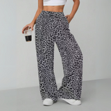 SYALA™ - Vintage Leopard Viazanie Predné Široké Nohavice