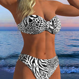 Sexy bikiny s leopardím vzorom v dvoch častiach