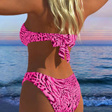 Sexy bikiny s leopardím vzorom v dvoch častiach
