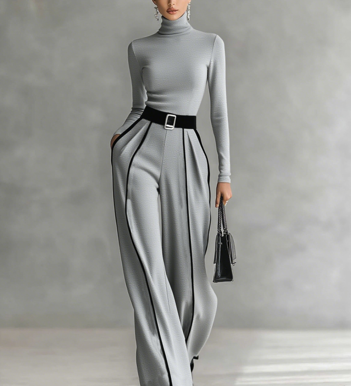 Veronika - tento priliehavý, vysoko uzavretý elegantný overal