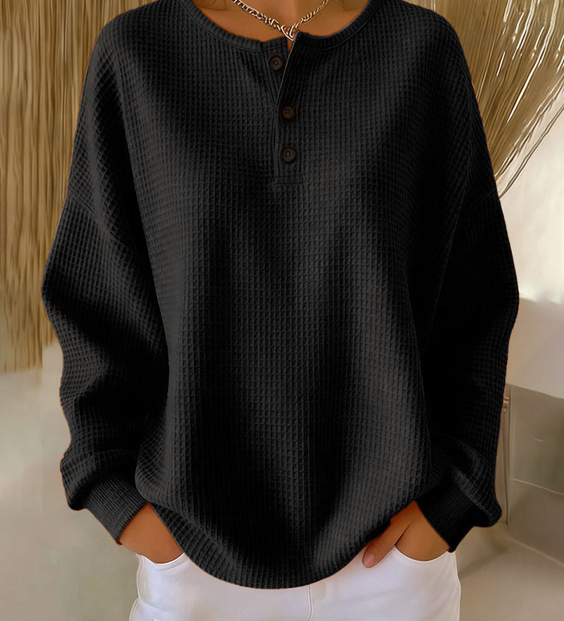 Avora Lyon | Sweat Trendy Voľný Jednofarebný S Dlhým Rukávom