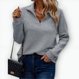 Selvieraine | Elegantný pulóver s polovičným zipsom