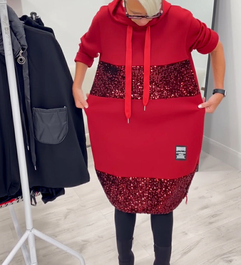 Loravynna | Trendy patchworková mikinová šaty