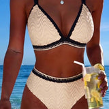 Bikini s blokom farieb a dvojitými štruktúrovanými ramienkami