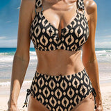 Vintage bikiny s geometrickým vzorom