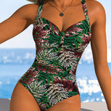 Plavky s potlačou tropických rastlín