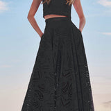 Larissa™ Vyšívaný top a maxi sukňa s vysokým pásom | Elegantný dvojdielny outfit