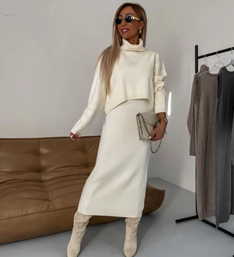 Darla™ Elegantný Pletený Set | Koordinované Pletené Šaty a Top