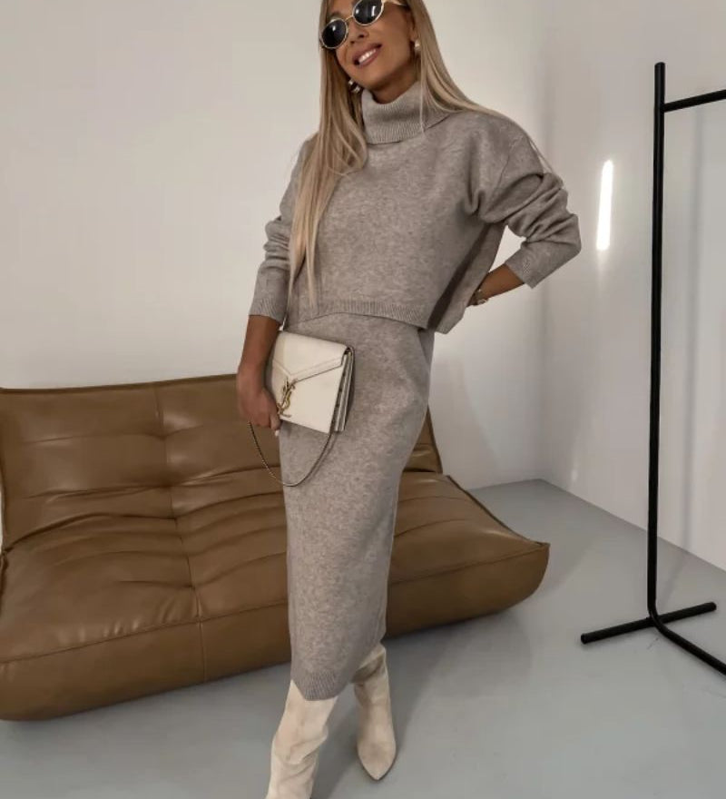 Darla™ Elegantný Pletený Set | Koordinované Pletené Šaty a Top