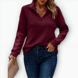 Selvieraine | Elegantný pulóver s polovičným zipsom