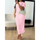 ALINA™ - Elegantné formálne midi šaty s okrúhlym výstrihom