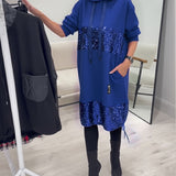 Loravynna | Trendy patchworková mikinová šaty