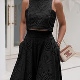 Larissa™ Vyšívaný top a maxi sukňa s vysokým pásom | Elegantný dvojdielny outfit