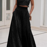 Larissa™ Vyšívaný top a maxi sukňa s vysokým pásom | Elegantný dvojdielny outfit