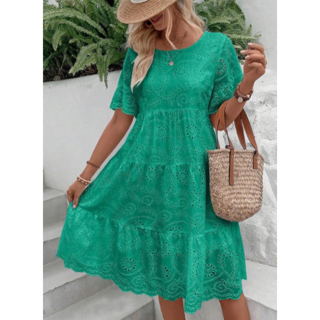 RAEMI™ – Elegantná Boho letná šaty s okrúhlym výstrihom