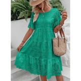 RAEMI™ – Elegantná Boho letná šaty s okrúhlym výstrihom