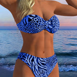 Sexy bikiny s leopardím vzorom v dvoch častiach